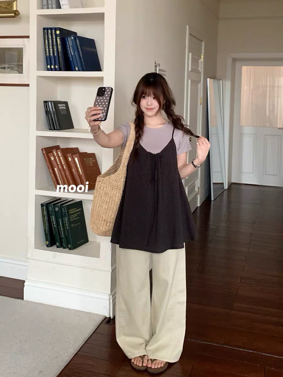 다음에 봐요. cheers 작은 이자 차 한 부서 레트로 꽃무늬 디자인 센스 슬립 여름 여성 루즈핏 분위기 센스 작은 셔츠 이미지 4