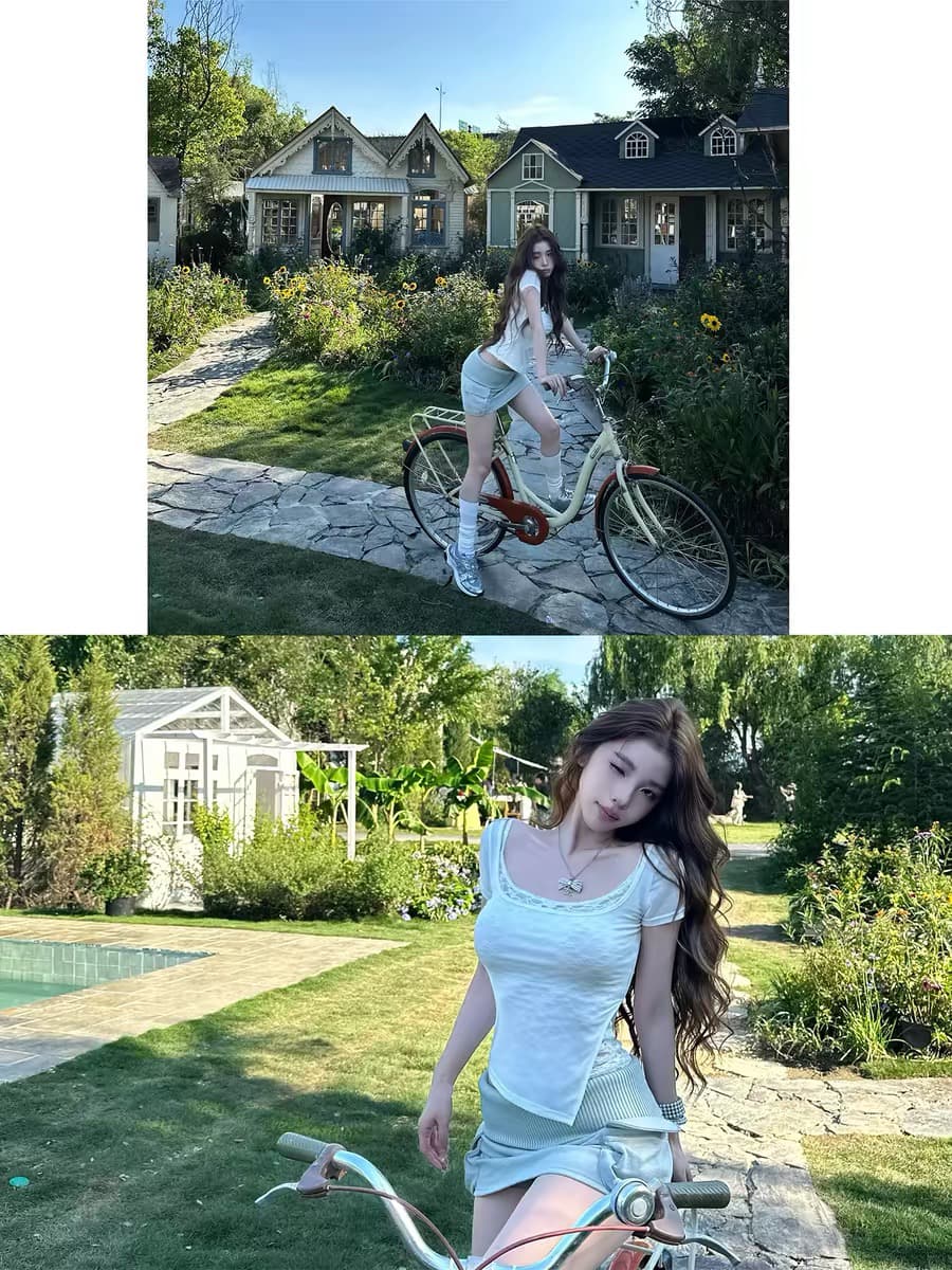 fallinfang 광장 약간의 웨이 팬 모니카 라이 경기 서울 광장 칼라 사실 두 조각 맨위 여성 여름 몸매 가꾸기 t 상세 이미지 3