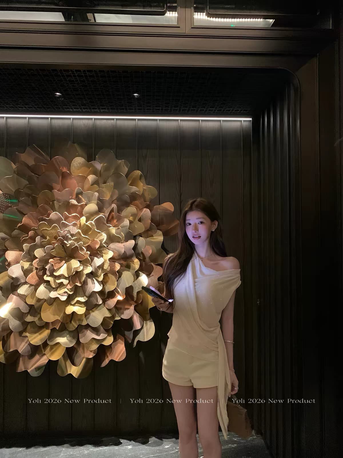 yoli 장 宥 이익 달빛 깨진 훈련 핑크색 니트 스웨터 여성 여름 고급 센스 품격 몸매 가꾸기 슬림해 보이는 오프숄더 맨위 상세 이미지 4