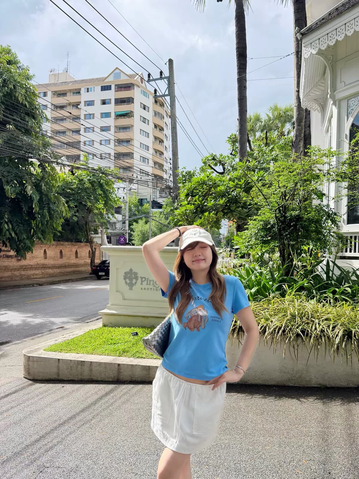 doudou 여드름 파란색 강아지 프린트 반팔 티셔츠 여성 여름 새로운 귀여운 바람 일상 캐주얼 다용도 맨위 상세 이미지 2