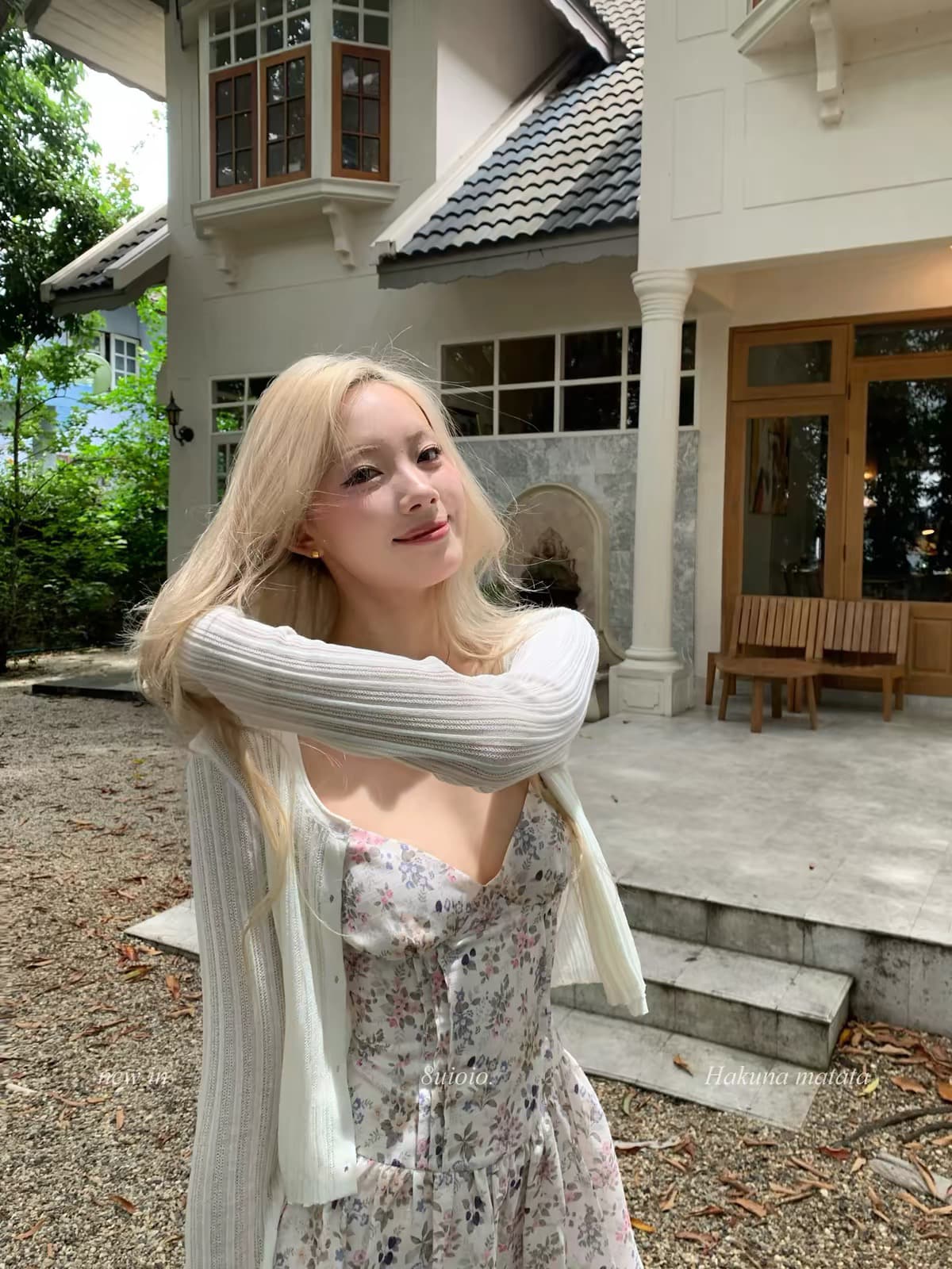 8uioio 주요 추진력 지 웨이 니켈 정원 살구 분말 꽃무늬 슬립 여성 드레스 여름 새로운 슬림해 보이는 A라인 스커트 이미지 4
