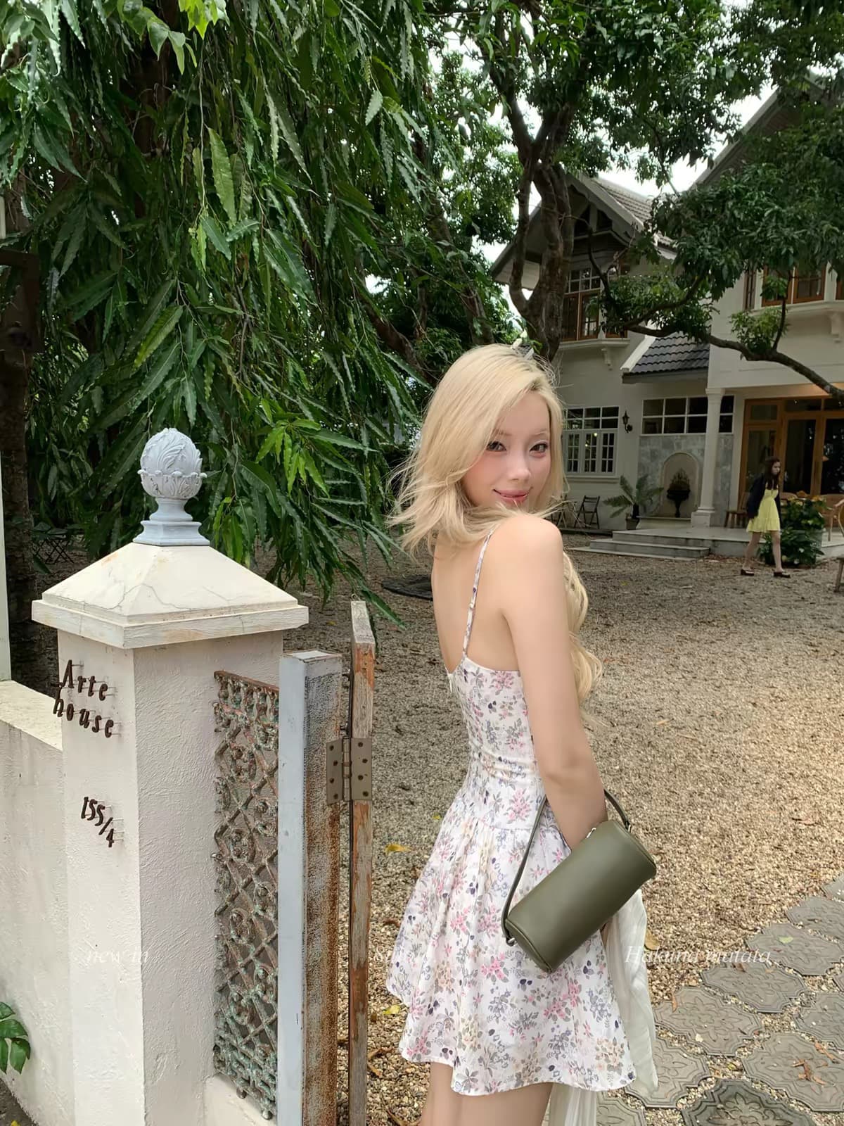 8uioio 주요 추진력 지 웨이 니켈 정원 살구 분말 꽃무늬 슬립 여성 드레스 여름 새로운 슬림해 보이는 A라인 스커트 상세 이미지 6