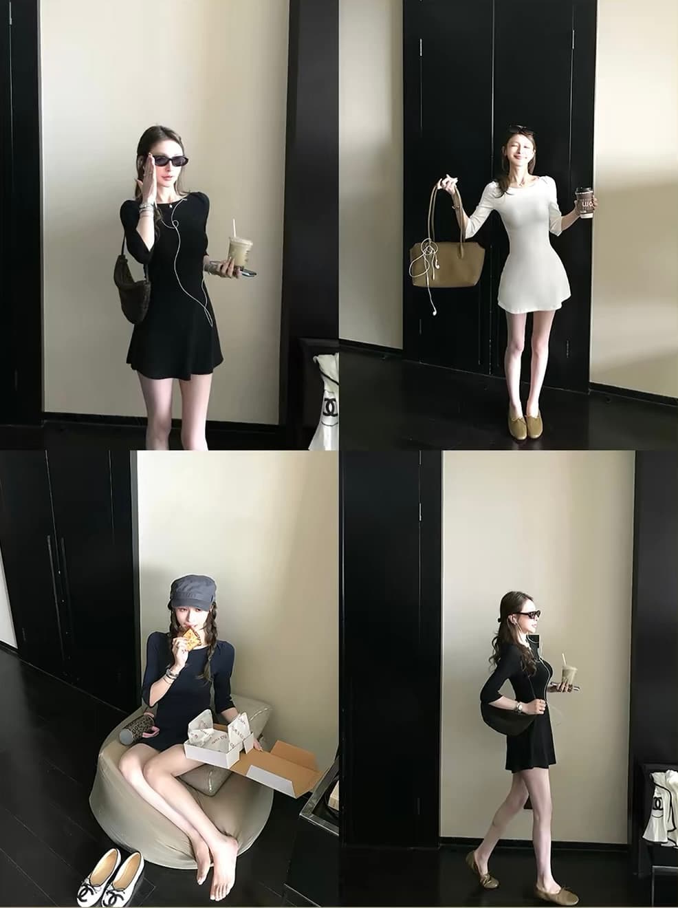skk store 월요일 출퇴근 치마 210g 면 린넨 프랑스식 허리 수축 품격 부드러운 드레스 쇼트 스타일 치마 여름