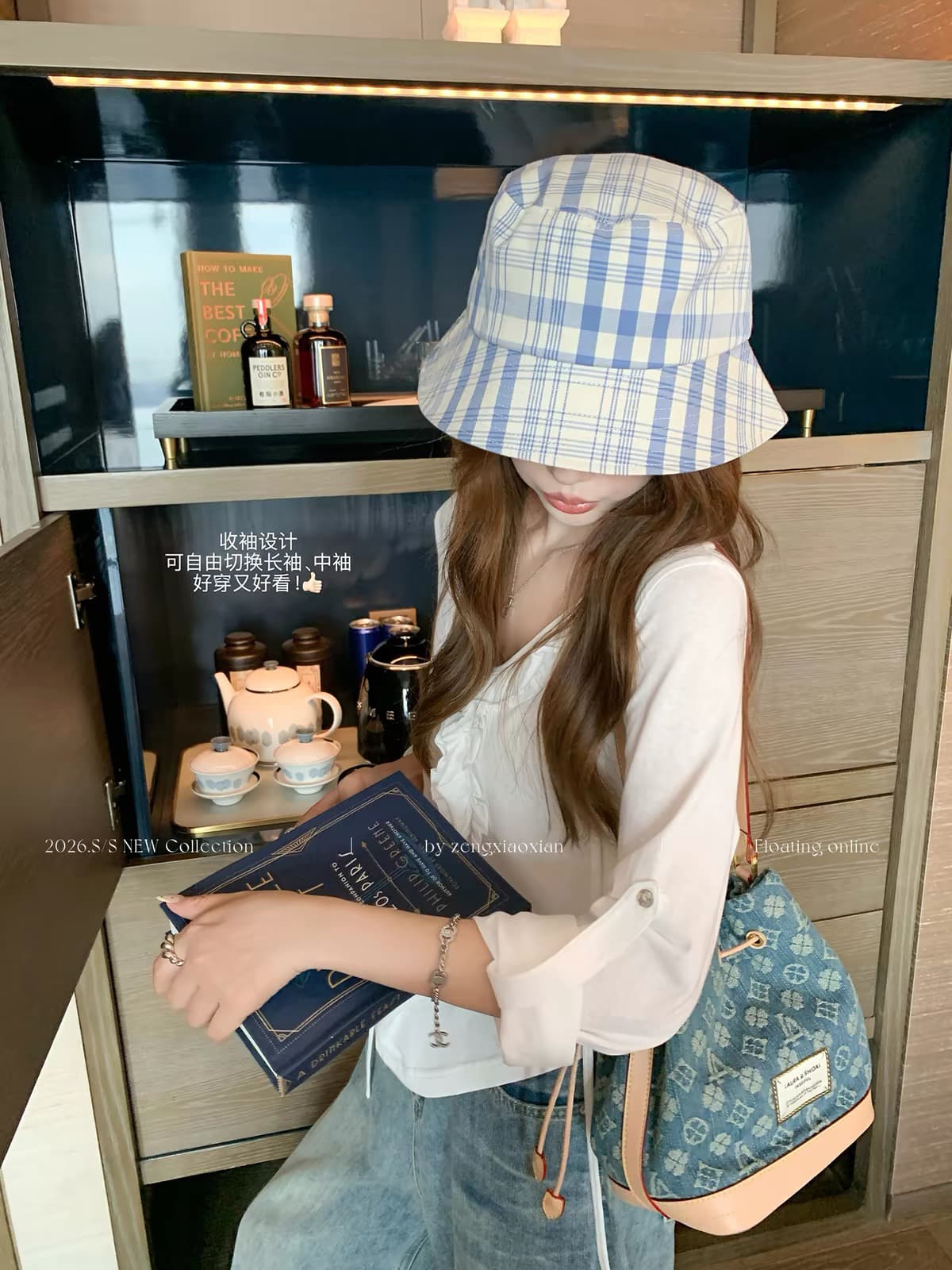 한 번 작은 짭짤한 한 부서 화이트 프릴 V넥 7부 소매 티셔츠 여성 여름 루즈핏 디자인 센스 슬림해 보이는 긍정적 인 어깨 의류 상세 이미지 4