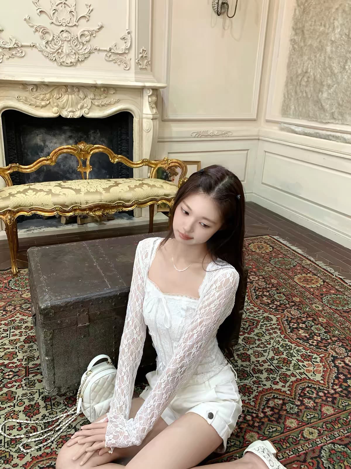 tailormom 흑인과 백인 천사 2.0 한 부서 순수한 욕망 레이스 슬립 어깨 숄 재킷 투피스 세트 이미지 2