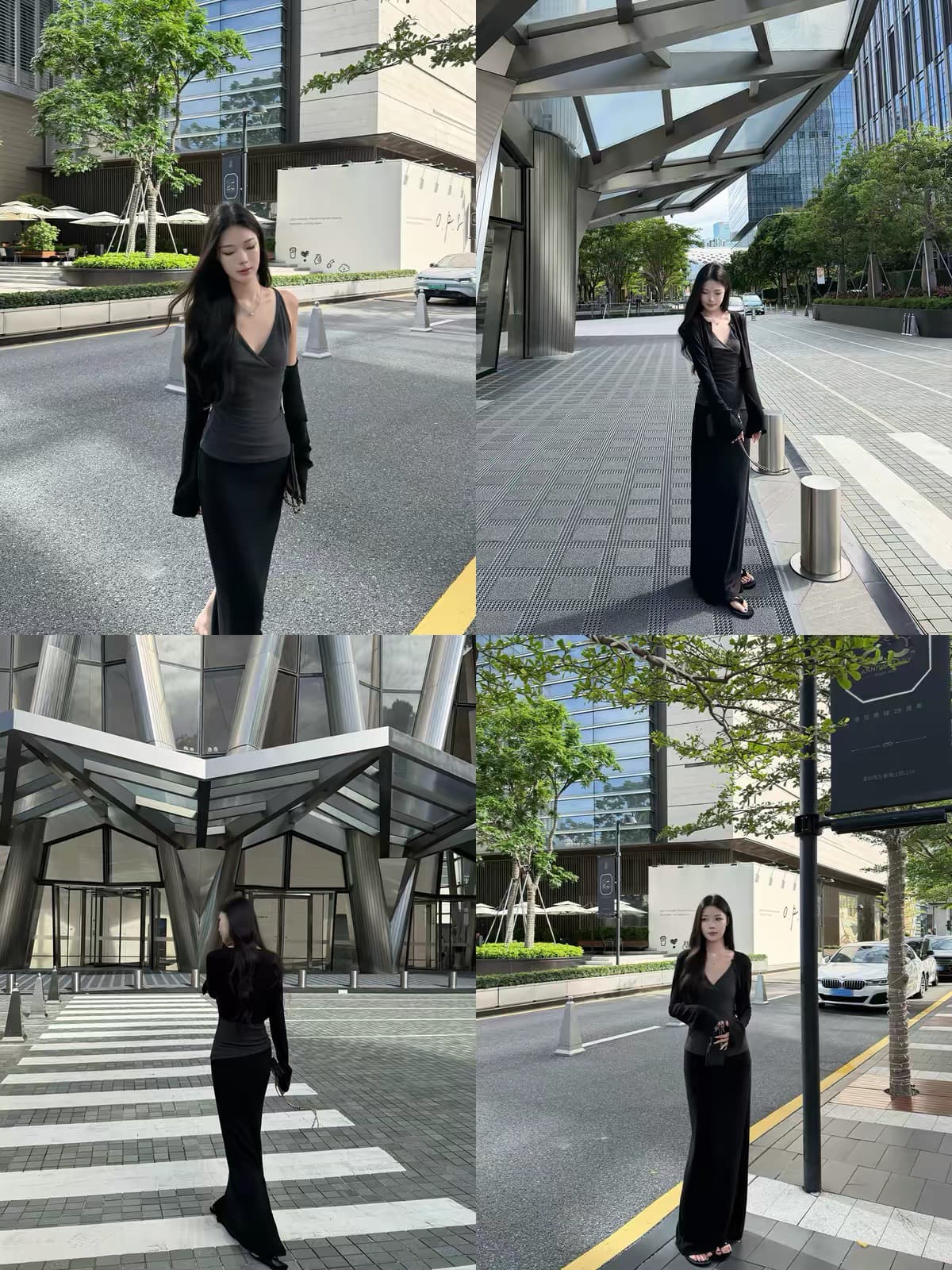 5werkwen cozy 비스듬한 수리 스택 세트 그룹 부드러운 좋은 비율 짧은 오픈 가디건 슬립 스트레이트 반 스커트 3종 세트 이미지 3
