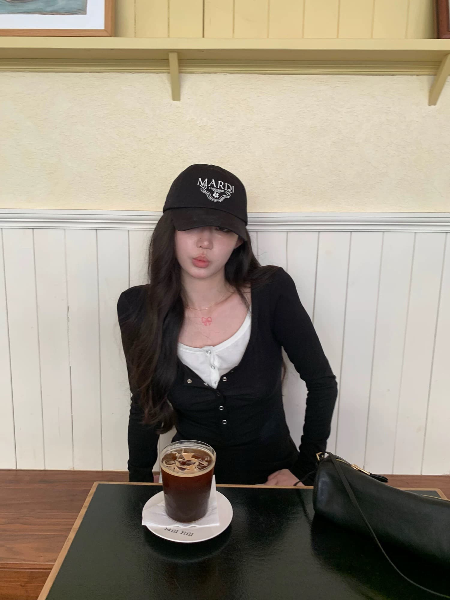 sheepland 빛 제인 일상 주간 실크 양모 페이크 레이어드 헨리 칼라 긴팔 티셔츠 여성 가을 허리 수축 슬림해 보이는 맨위 이미지 4