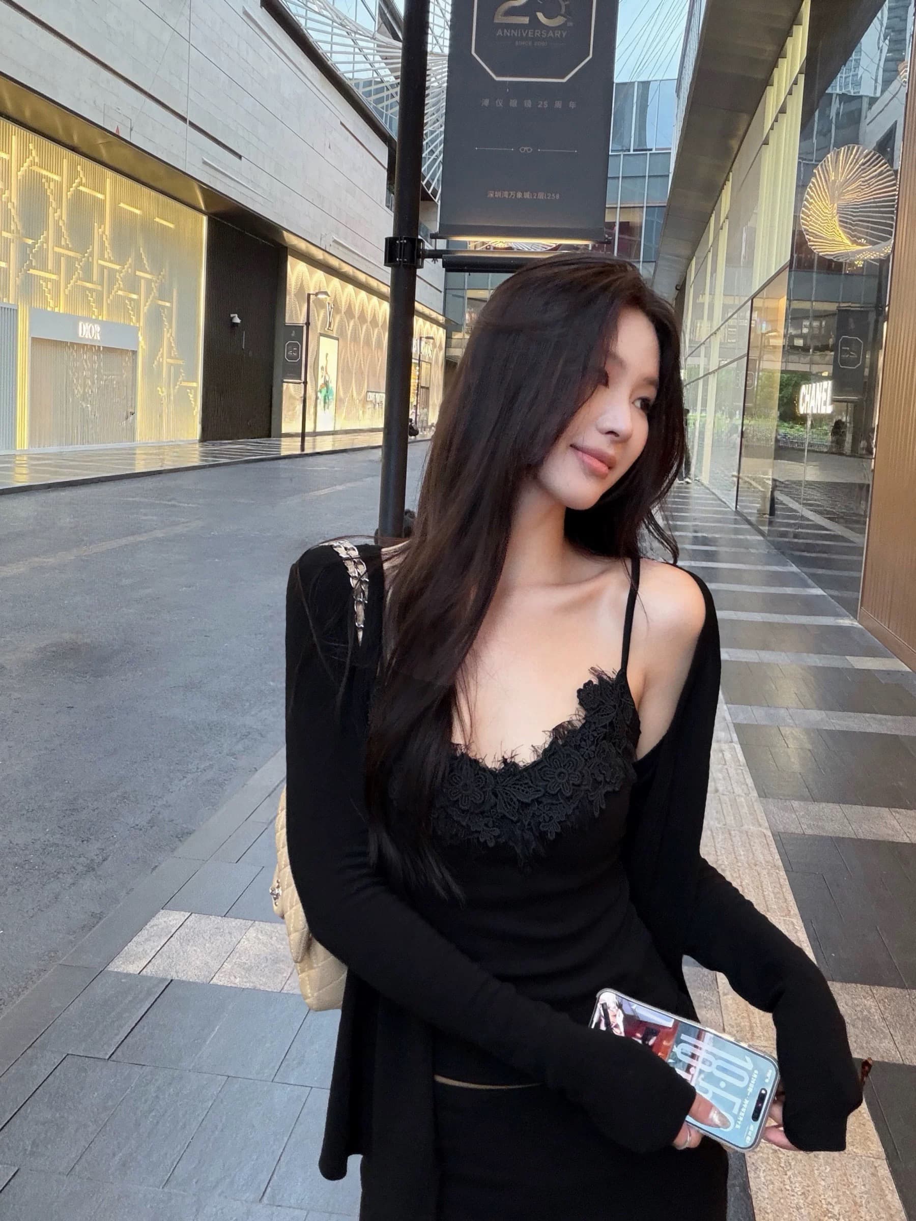 5werkwen 순수한 욕망 주간 접시 레이스 세트 그룹 순수한 욕망 자매 센스 오픈 가디건 슬립 뒤집다 허리 스트레이트 팬츠 3종 세트 이미지 3