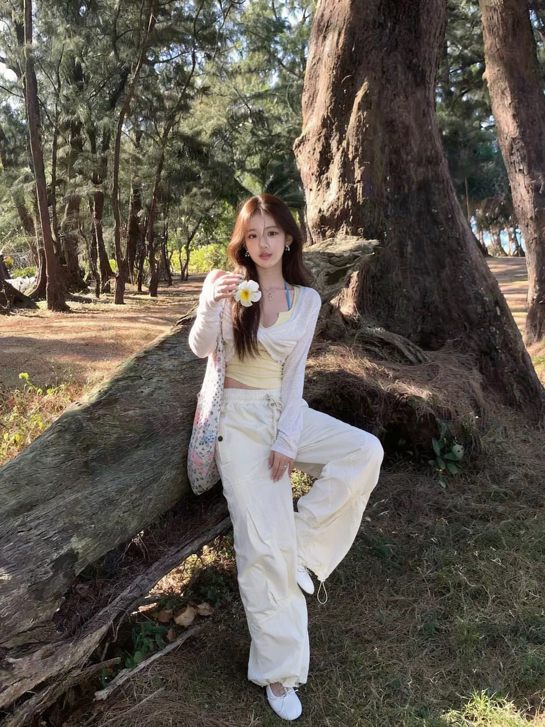 비틀림 루즈핏 얇고 가벼운 느긋한 스택 착용 블라우스 u 칼라 구덩이 기사 단어 조끼 슬립 세트 체하다 조각 아름다운 옷 상세 이미지 5