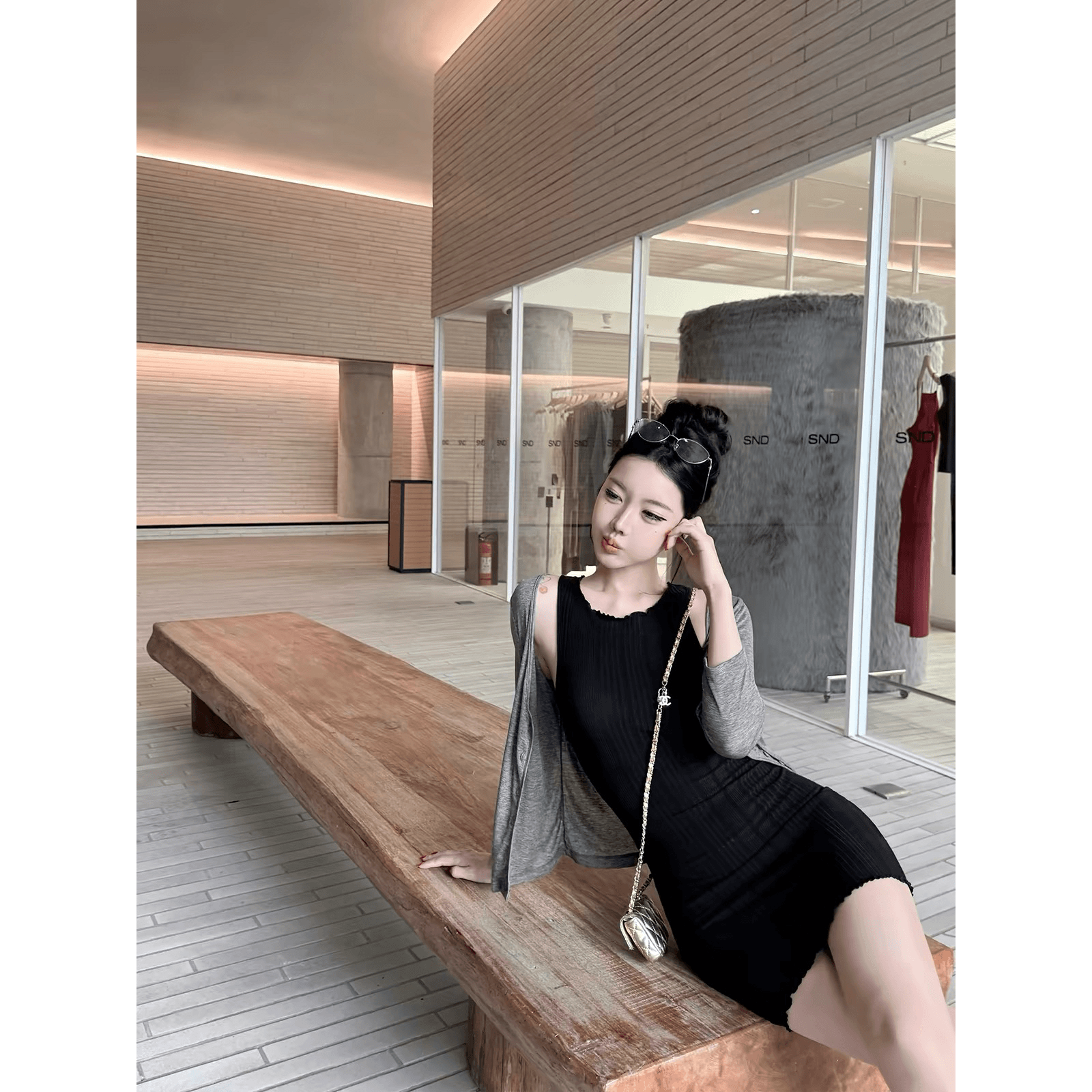 laareetoo 구덩이 기사 민소매 여성 드레스 몸매 가꾸기 슬림해 보이는 여름 조끼 스커트 디자인 센스 미니 스커트 이미지 5