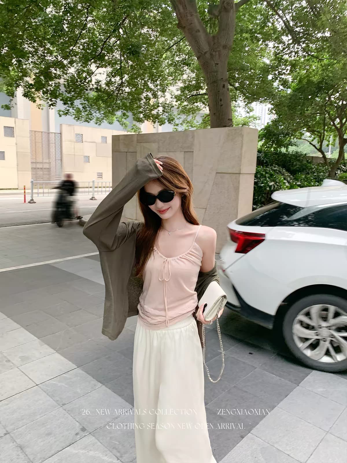 한 번 작은 짭짤한 한 부서 차가운 센스 자외선 차단 얇은 스타일 니트 오픈 가디건 여성 코트 여름 인사이드 가져 가라. 슬립 맨위 투피스 세트 이미지 2
