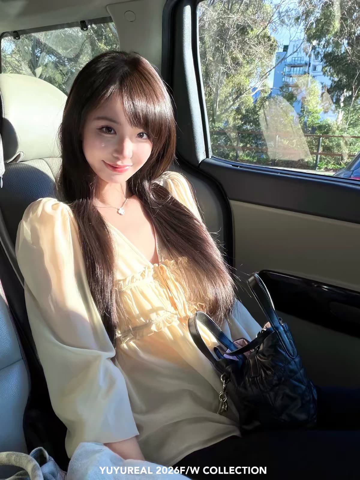 yuyureal 흐릿한 미학 V넥 레이스업 프릴 주름 시폰 셔츠 여성 프랑스식 분위기 센스 긴팔 맨위 상세 이미지 4