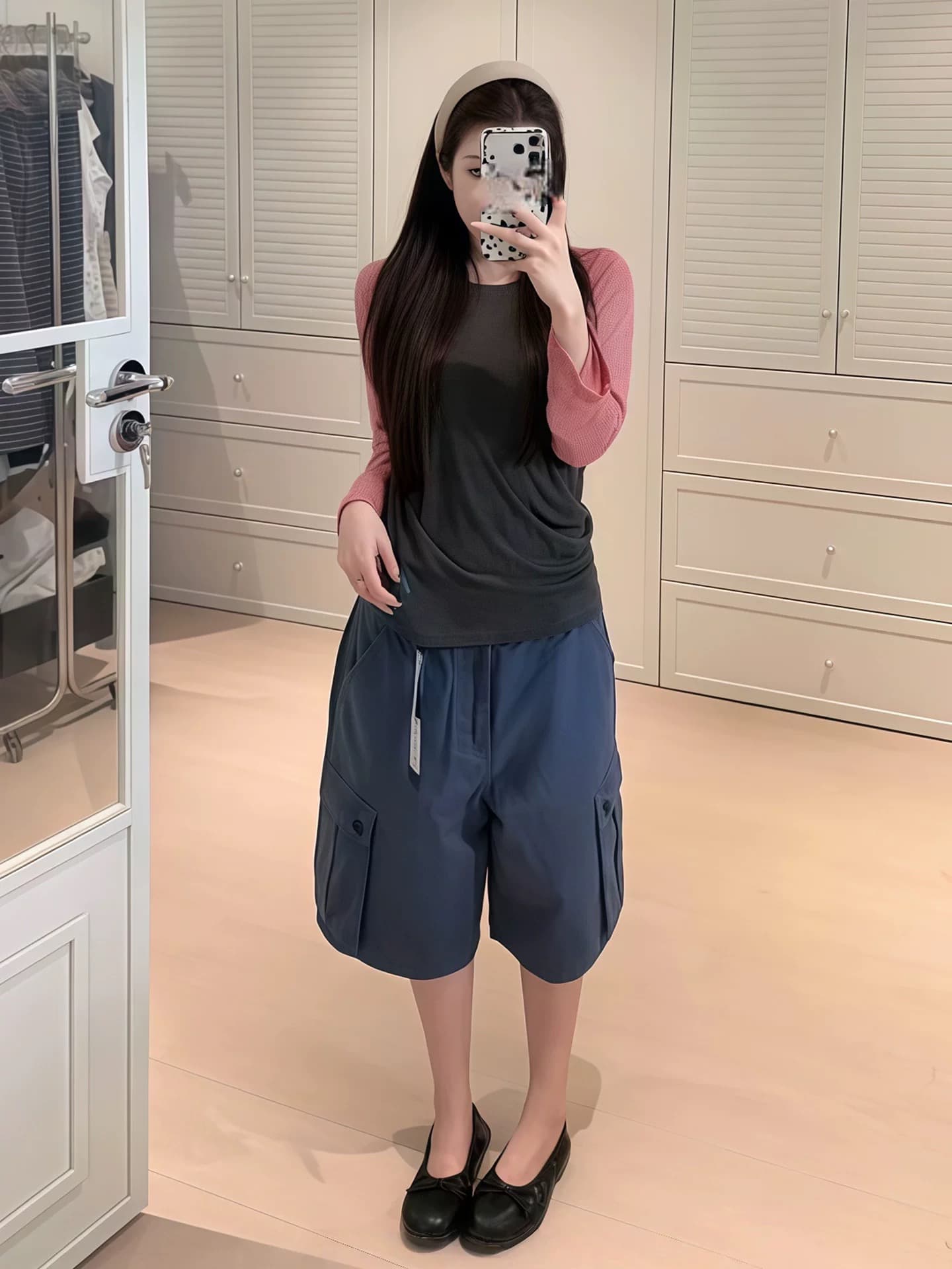 회색 라스베리 단편화 레트로 배색 핀 스트라이프 패치워크 긍정적 인 어깨 쇼트 스타일 만나는 얇고 가벼운 티셔츠 맨위 51198 이미지 3