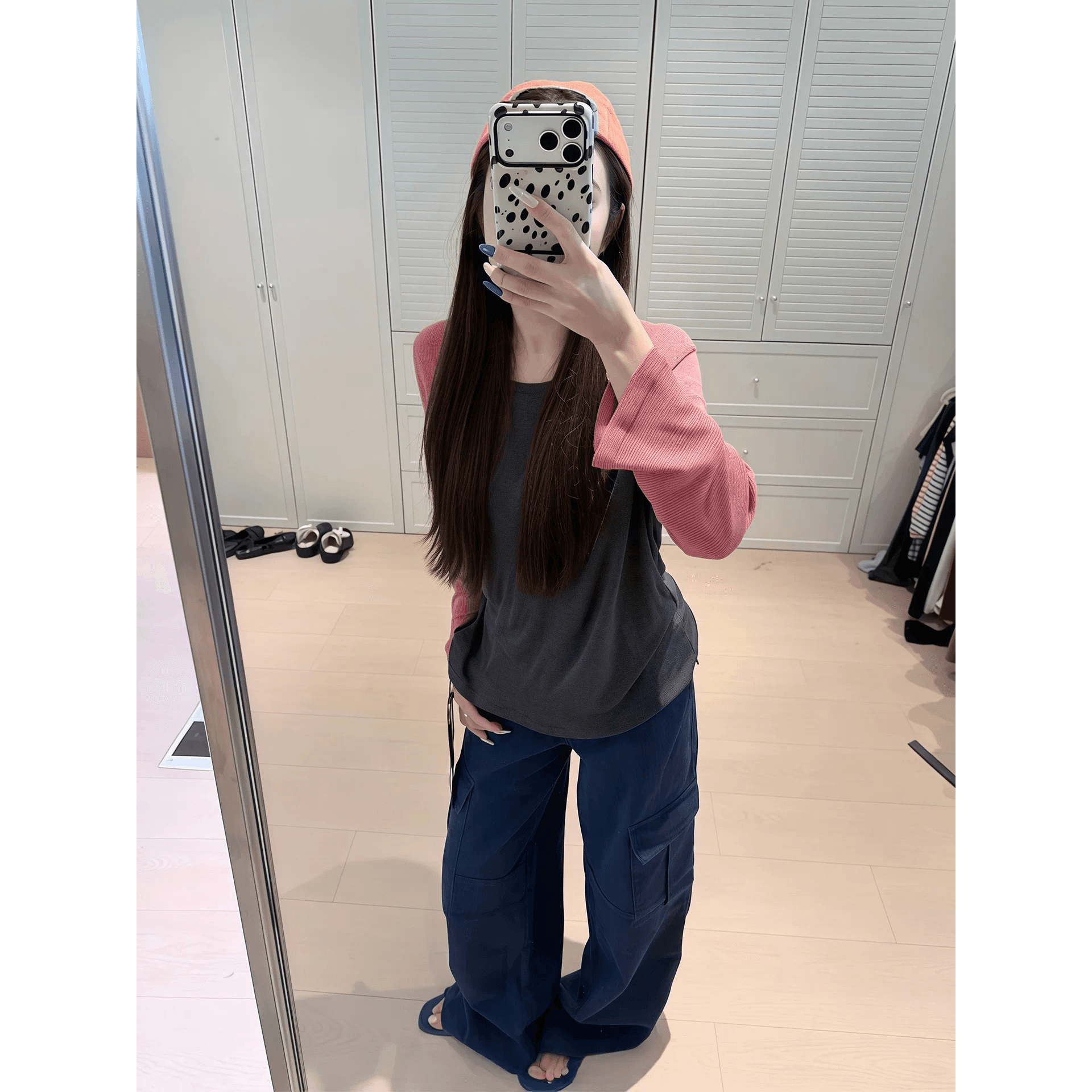 회색 라스베리 단편화 레트로 배색 핀 스트라이프 패치워크 긍정적 인 어깨 쇼트 스타일 만나는 얇고 가벼운 티셔츠 맨위 51198 이미지 5