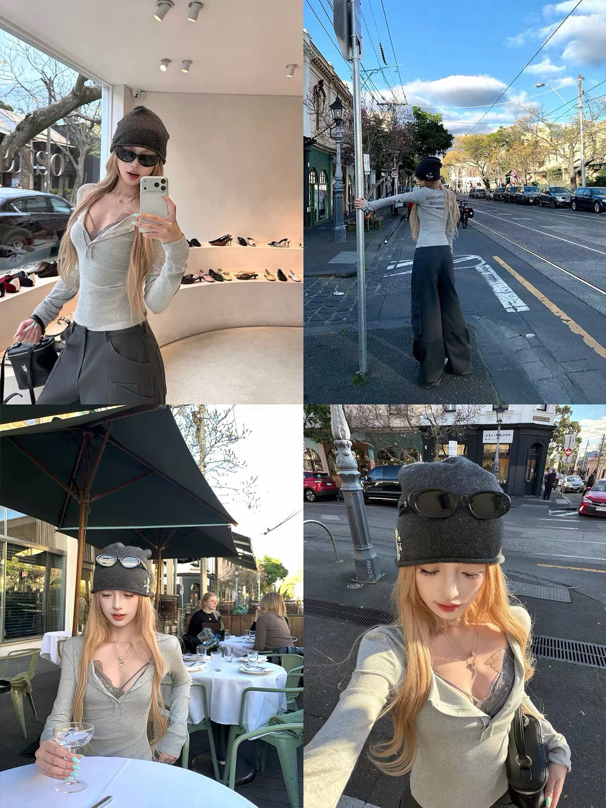 ceezzzi 우유 푸 헨리 tee 프린트 긴팔 티셔츠 여성 몸매 가꾸기 슬림해 보이는 디자인 센스 기본 셔츠 맨위 상세 이미지 4