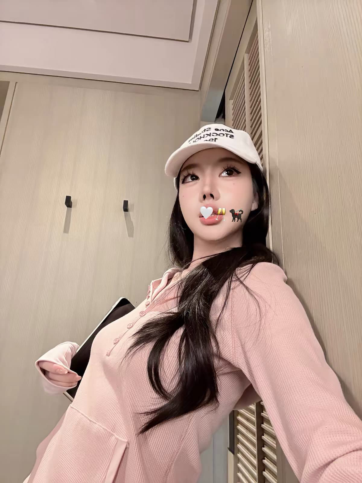 laareetoo 샤오 후아 남편 그리드 후드티 여성 가을 2026 새로운 헨리 칼라 디자인 센스 맨위 슬림해 보이는 상세 이미지 4