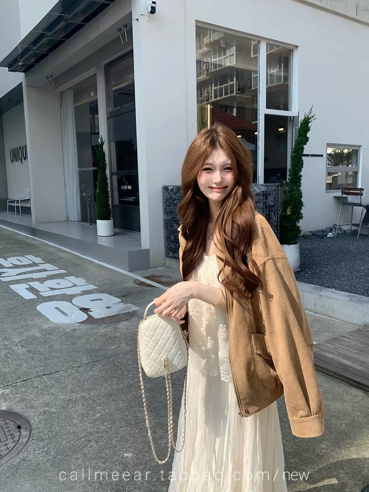 callmeear 달콤한 새싹 诗行 레이스 레이스 캐미솔 이른 가을 루즈핏 순수한 욕망 맨위 상세 이미지 2
