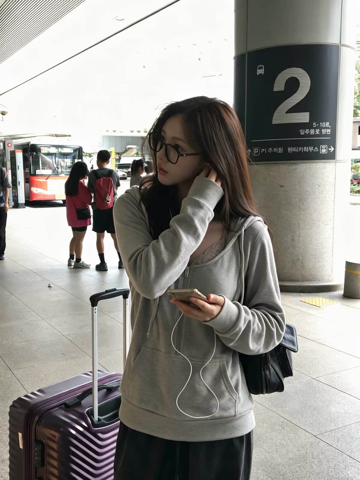 아메리칸 레트로 bm 바람 페이크 레이어드 레이스 조각 후드 티 스웨터 여성 가을 2026 새로운 몸매 가꾸기 긴팔 맨위 이미지 3
