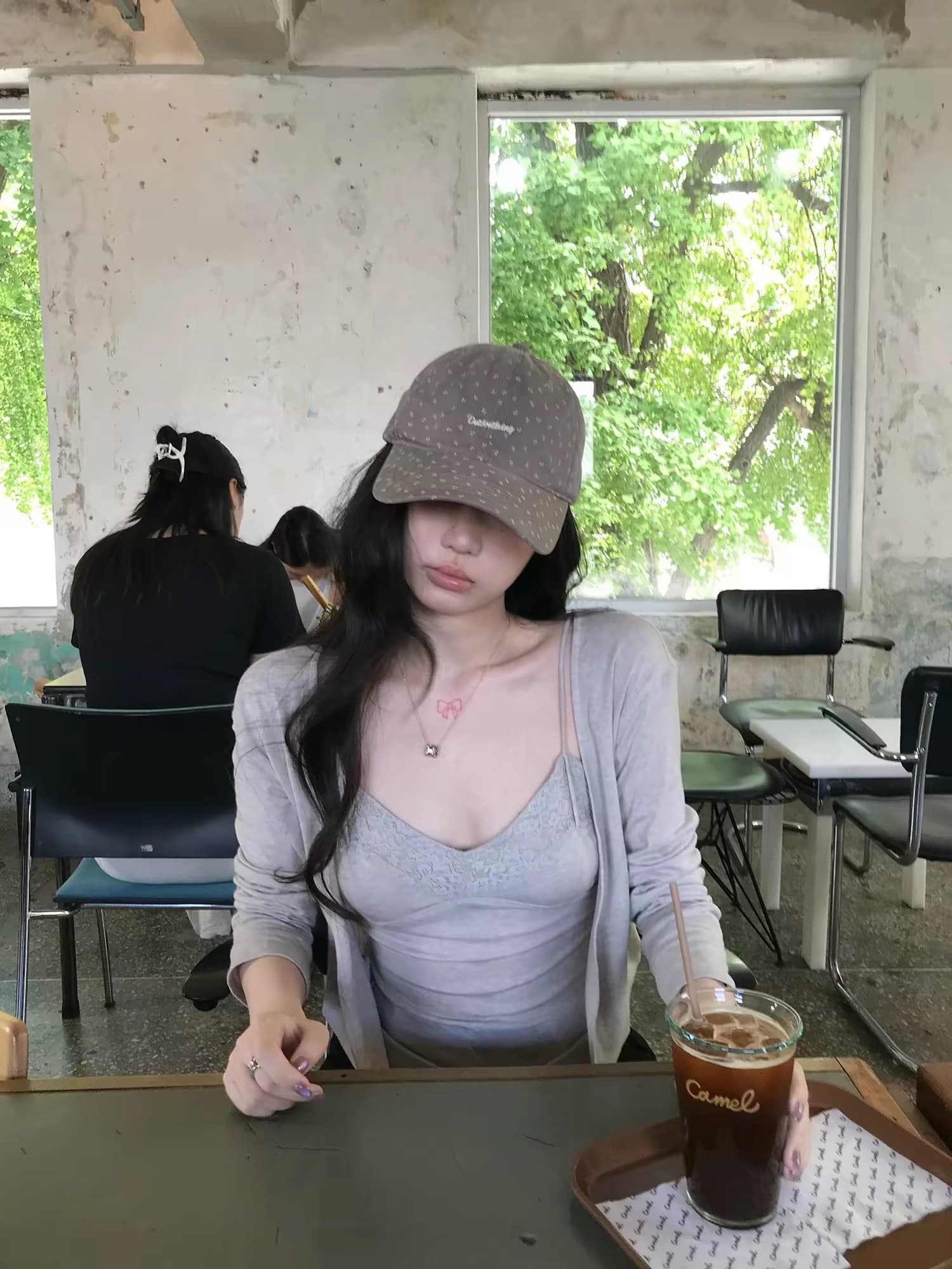 sheepland 작은 한 일기 주간 실크 양모 페이크 레이어드 슬립 오픈 가디건 긴팔 티셔츠 여성 가을 외출용 맨위 상세 이미지 1