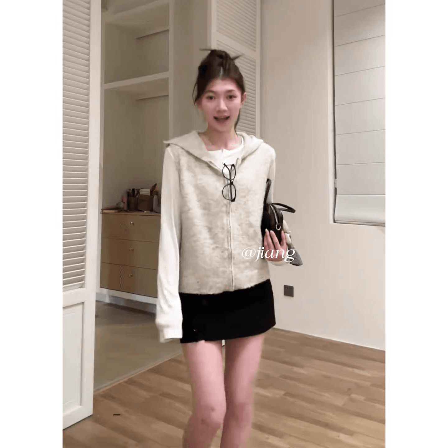 가을 겨울철 새로운 한 부서 후드 스웨터 조끼 여자 작은 대중 튀김 거리 고급 센스 재킷 느슨함 센스 슬림해 보이는 맨위 이미지 5