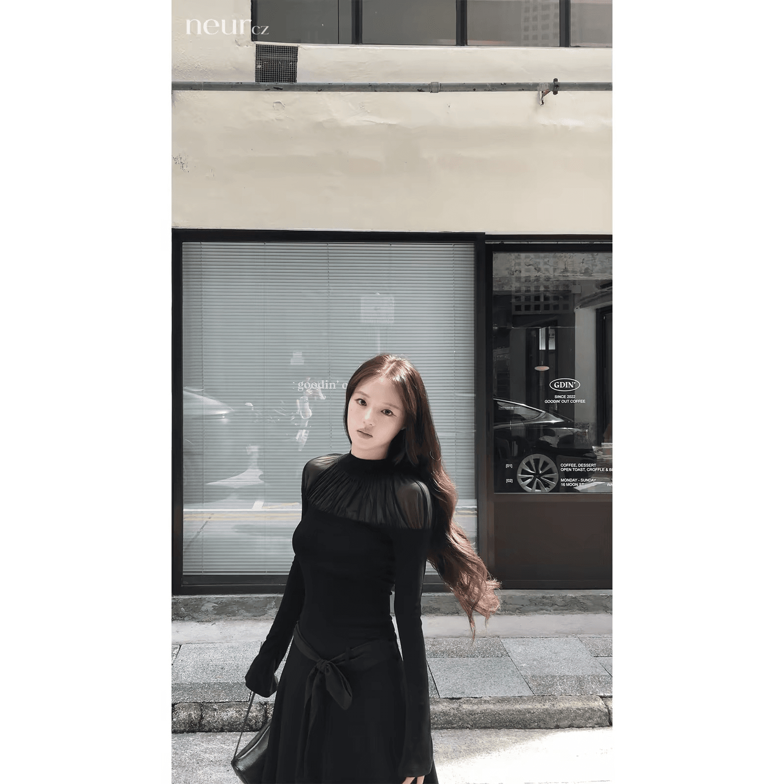 neurcz 주름 반하이넥 슬림해 보이는 긴팔 맨위 여성 가을 망사 패치워크 기본 셔츠 분위기 센스 인사이드 가져 가라. 이미지 5
