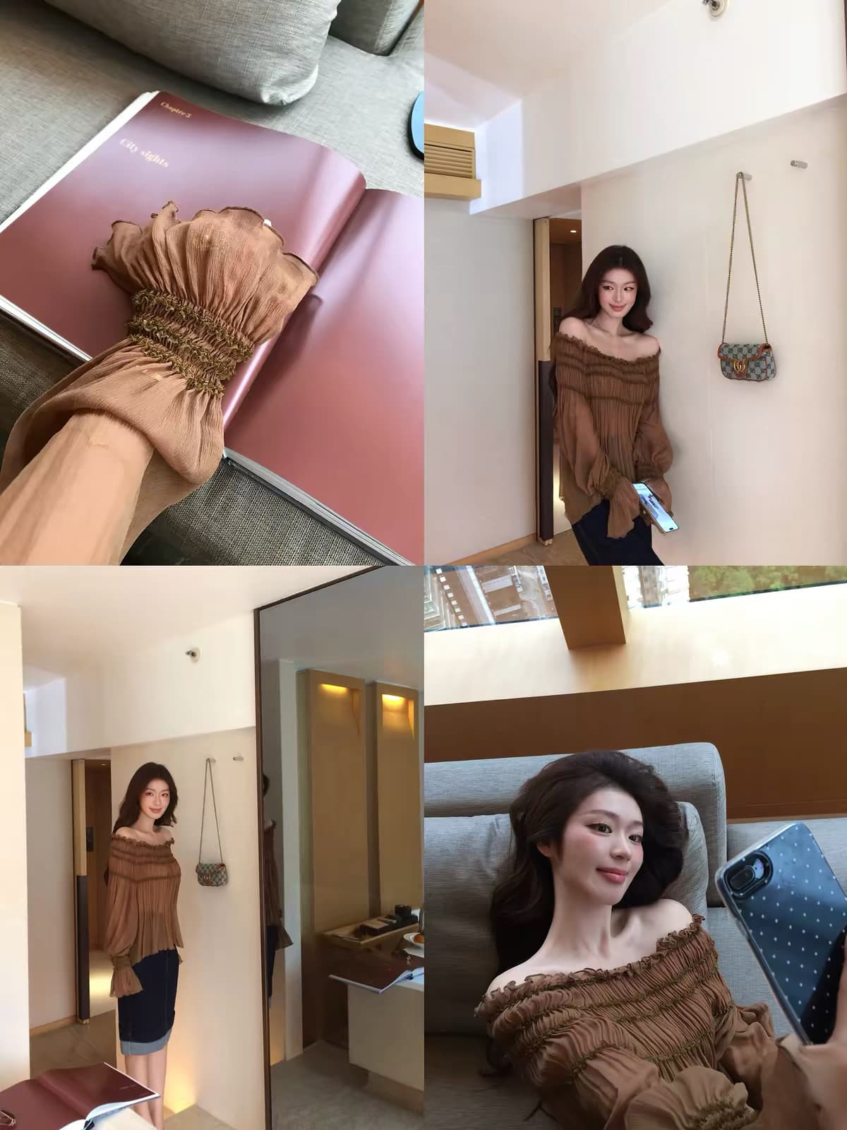 sya 크 사이 작은 웨스트 프랑스식 주름 맨위 여성 가을 레이스 질감 센스 부드러운 절묘한 펌프 Pleat 사람들 실크 작은 셔츠 상세 이미지 3