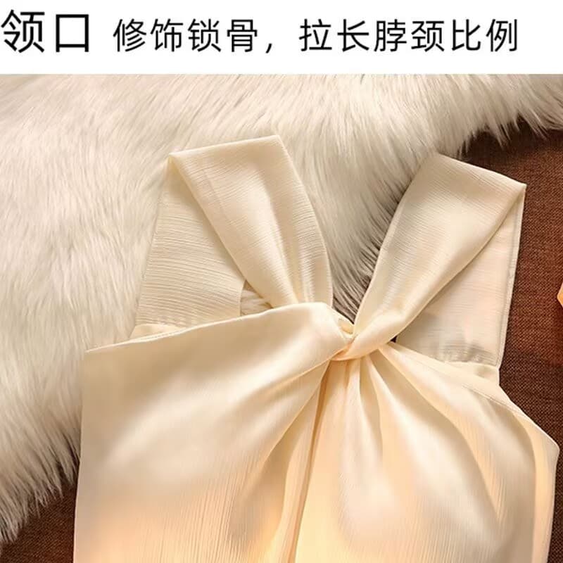 여름 십자가 행침 목 조끼 여성 외출용 섹시함 달콤한 핫걸 슬림해 보이는 인사이드 가져 가라. 오프숄더 민소매 쇼트 스타일 맨위 상세 이미지 6