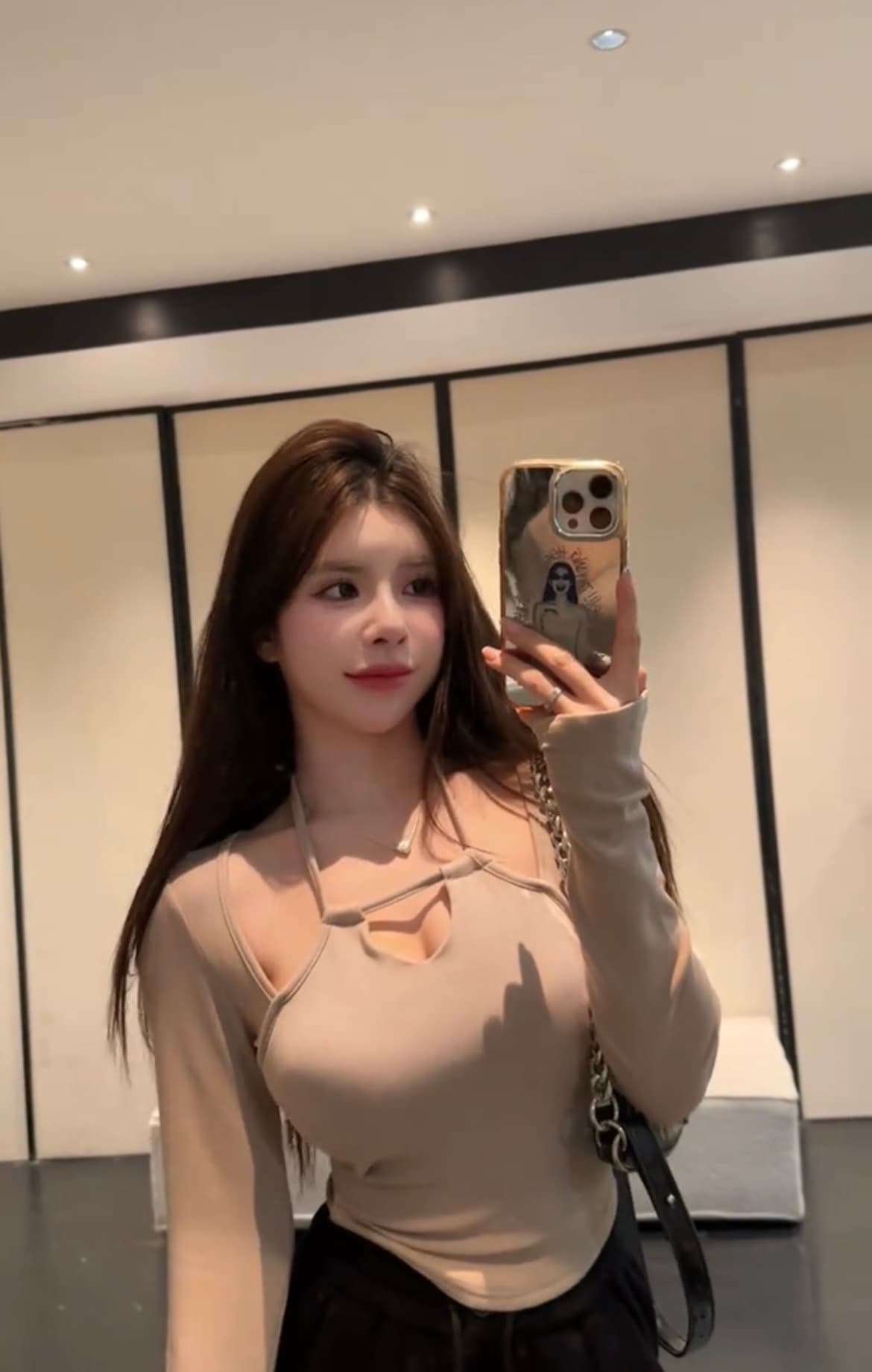 한국 스타일 몸매 가꾸기 긴팔 티셔츠 플러스 연삭 털 벨트 가슴 패드 슬림해 보이는 쇼트 스타일 맨위 상세 이미지 19