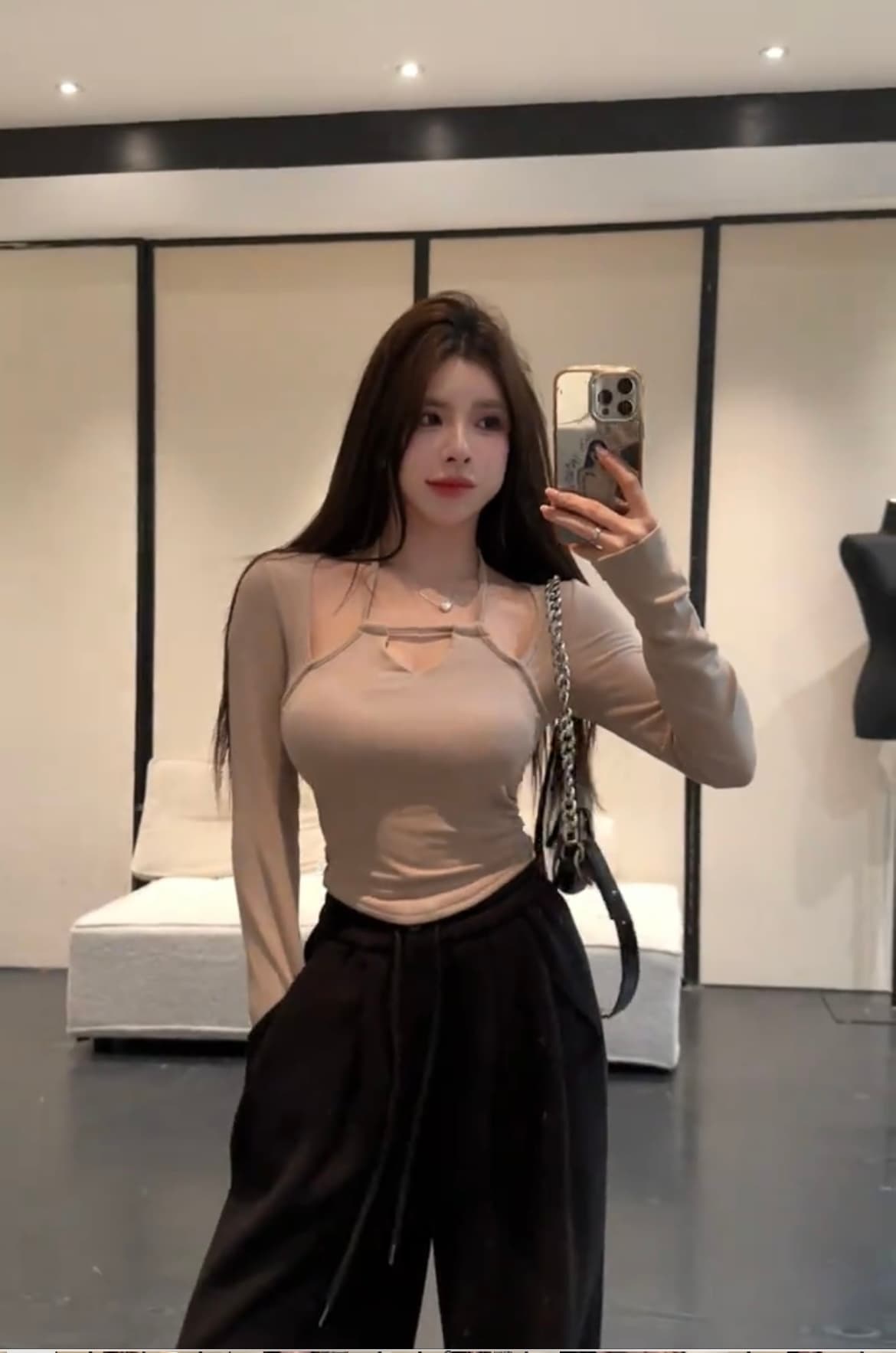 한국 스타일 몸매 가꾸기 긴팔 티셔츠 플러스 연삭 털 벨트 가슴 패드 슬림해 보이는 쇼트 스타일 맨위 상세 이미지 11