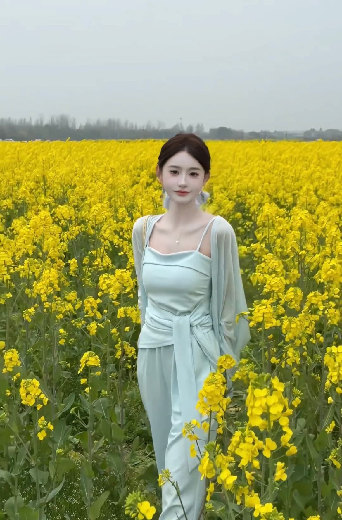 느긋한 바람 품격 핫걸 슬립 맨위 오픈 가디건 넓은 다리 길이 바지 여성 의류 2026 여름 새로운 휴가 3종 세트 상세 이미지 7
