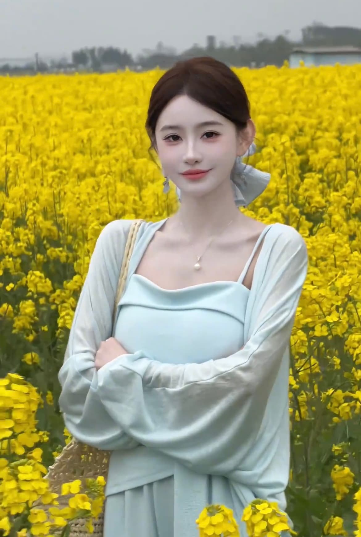 느긋한 바람 품격 핫걸 슬립 맨위 오픈 가디건 넓은 다리 길이 바지 여성 의류 2026 여름 새로운 휴가 3종 세트 상세 이미지 26