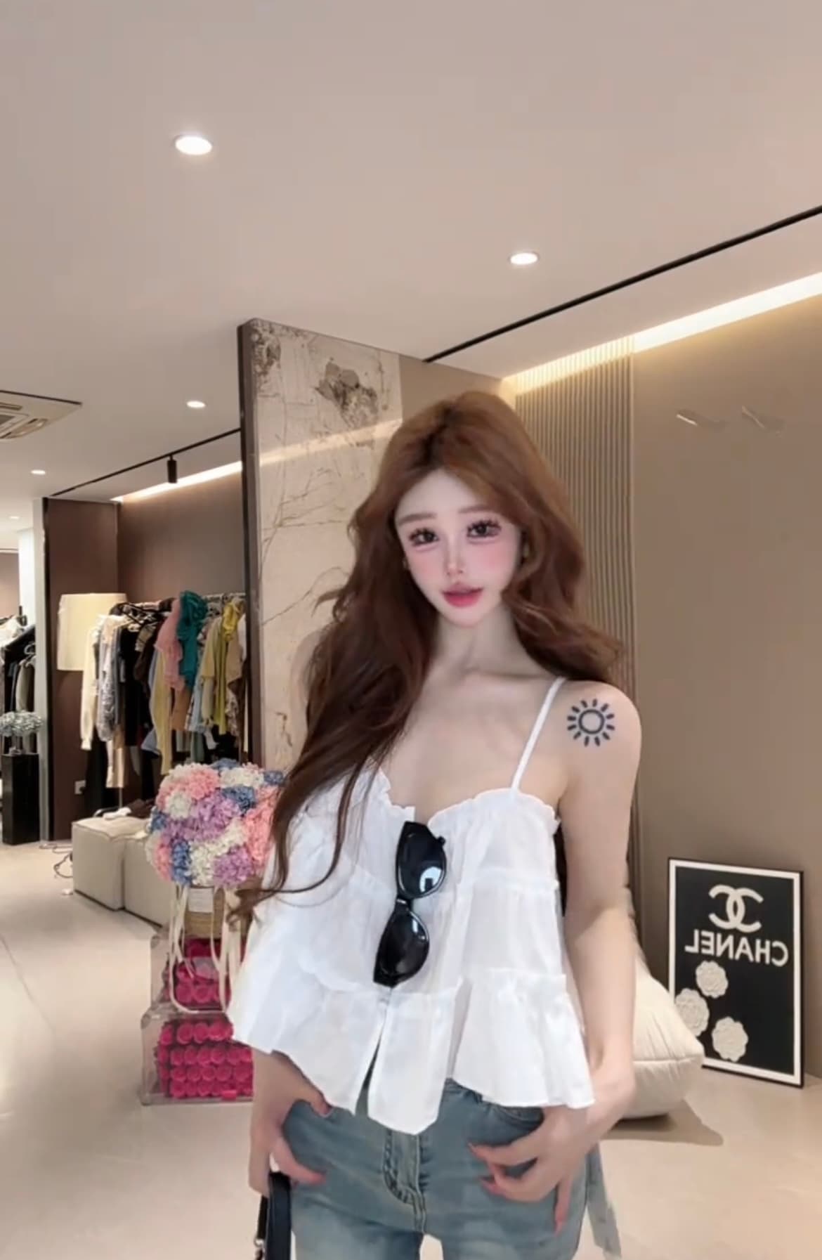 2026 여름 새로운 달콤한 자매 바람 프릴 캐미솔 주름 연령 감소 다용도 패션 외국 가스 맨위 착용 가져 가라. 상세 이미지 1