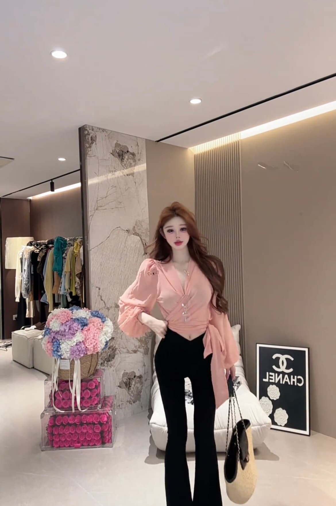 고유 한 아름다운 그레이트 봐. 의류 2026 디자인 센스 레이스업 허리 수축 맨위 하이웨이스트 슬림해 보이는 이미지 2