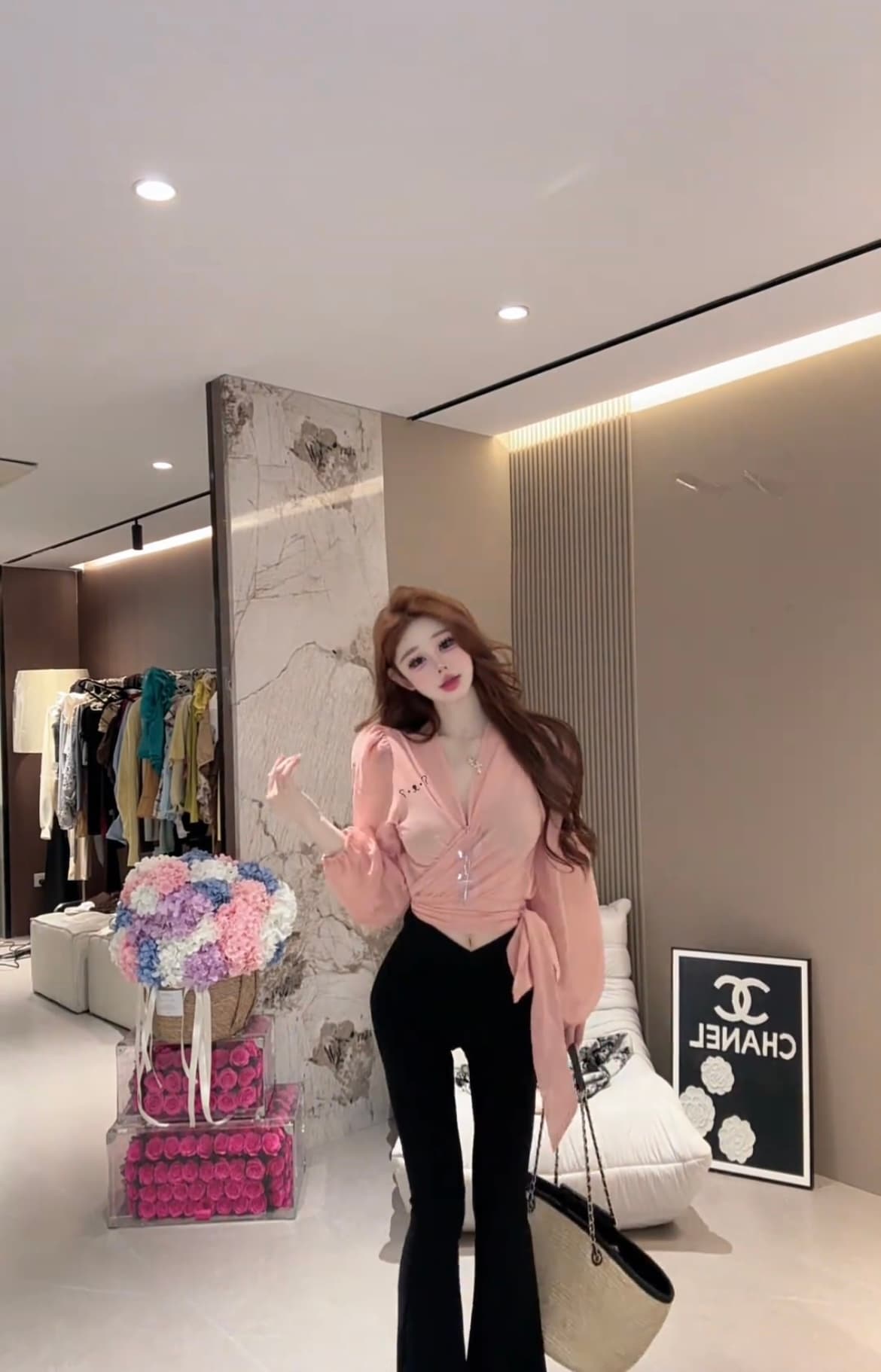 고유 한 아름다운 그레이트 봐. 의류 2026 디자인 센스 레이스업 허리 수축 맨위 하이웨이스트 슬림해 보이는 상세 이미지 5