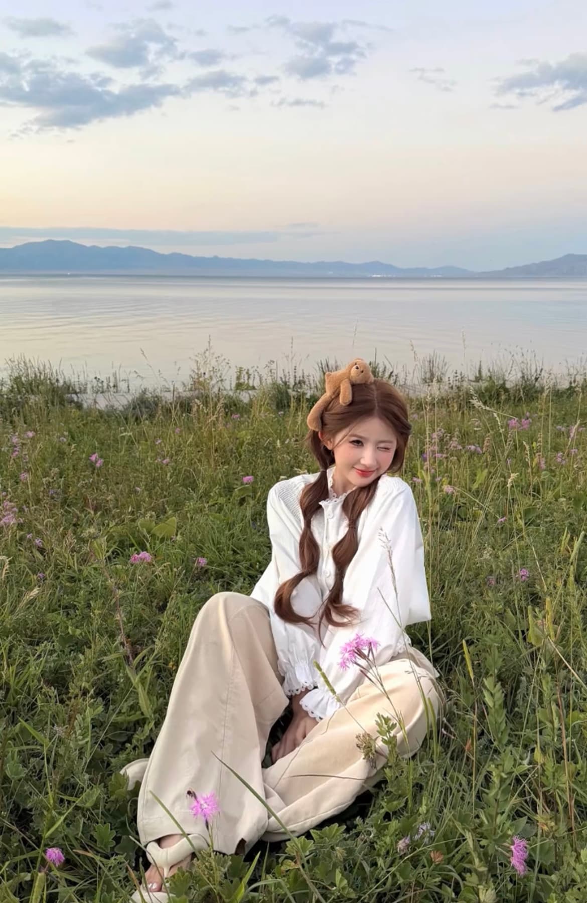 2026 가을 새로운 한 부서 높음 지혜 부드러운 레이스 작은 셔츠 프랑스식 레이스 중간 소매 쇼트 스타일 맨위 상세 이미지 5