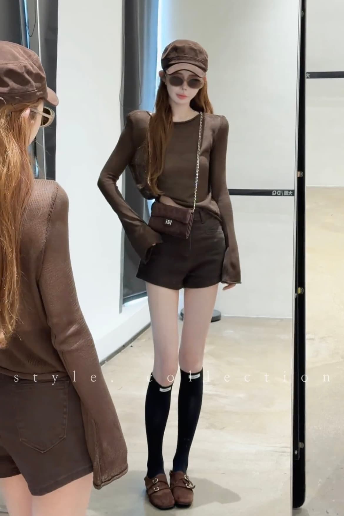 한 부서 느긋한 바람 라운드 넥 긴팔 티셔츠 여성 가을 새로운 몸매 가꾸기 슬림해 보이는 품격 외출용 인사이드 잡아라. 의류 상세 이미지 1
