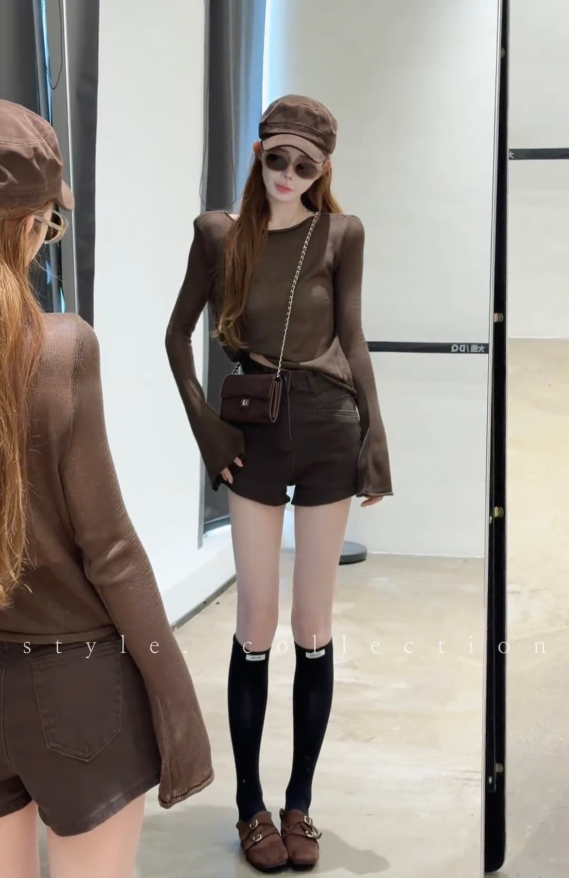 한 부서 느긋한 바람 라운드 넥 긴팔 티셔츠 여성 가을 새로운 몸매 가꾸기 슬림해 보이는 품격 외출용 인사이드 잡아라. 의류 상세 이미지 2