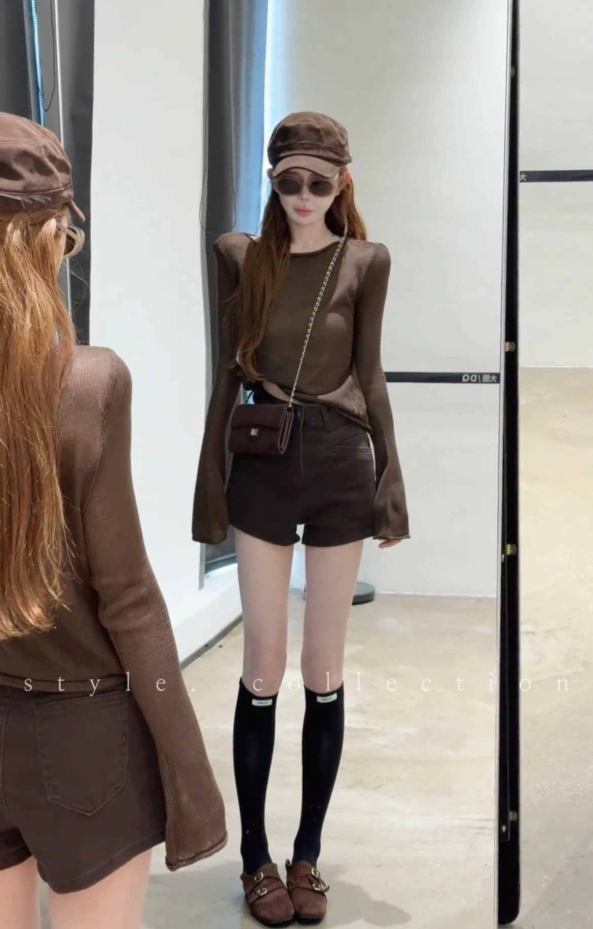 한 부서 느긋한 바람 라운드 넥 긴팔 티셔츠 여성 가을 새로운 몸매 가꾸기 슬림해 보이는 품격 외출용 인사이드 잡아라. 의류 상세 이미지 3
