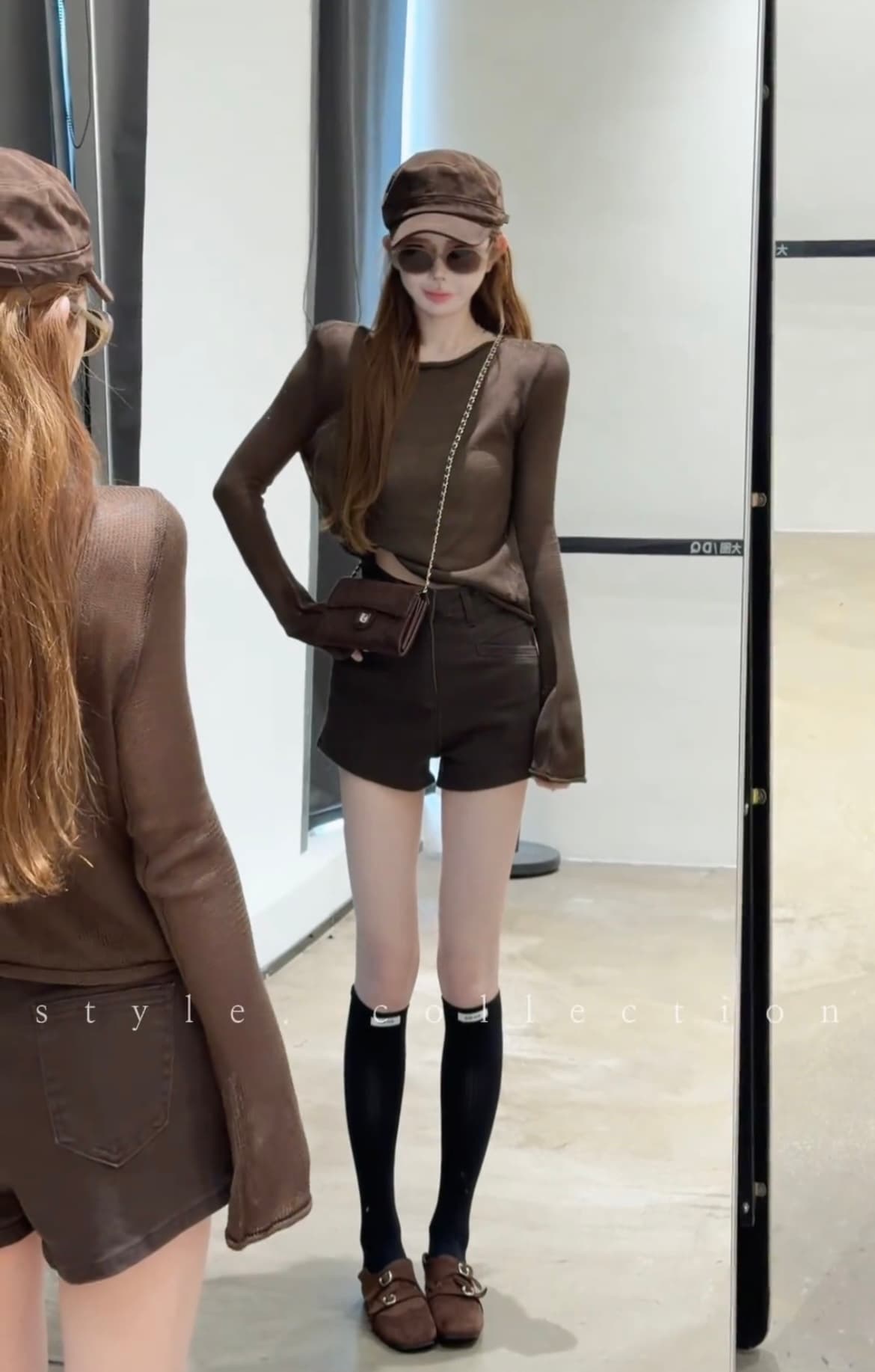 한 부서 느긋한 바람 라운드 넥 긴팔 티셔츠 여성 가을 새로운 몸매 가꾸기 슬림해 보이는 품격 외출용 인사이드 잡아라. 의류 상세 이미지 5