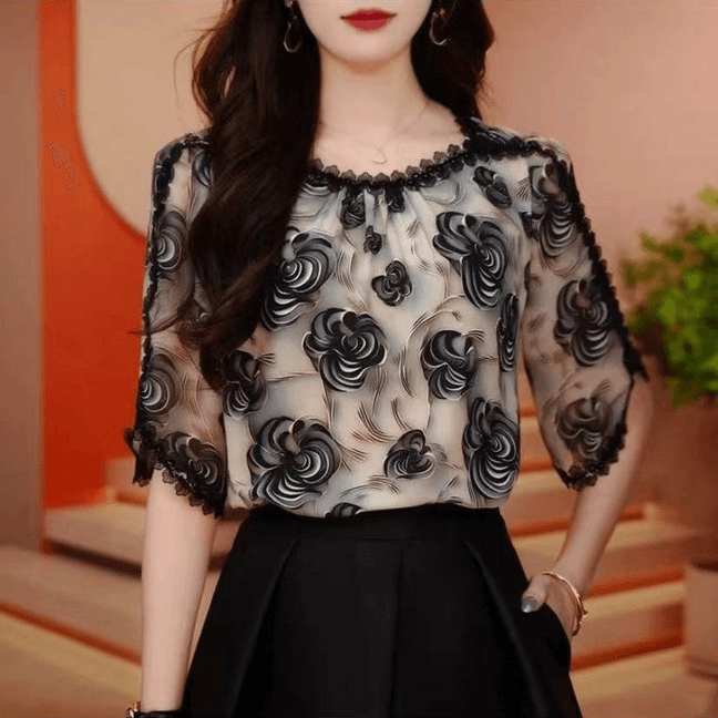 2026 봄 새로운 뽕나무 누에 실크 자수 칼라 맨위 상세 이미지 2
