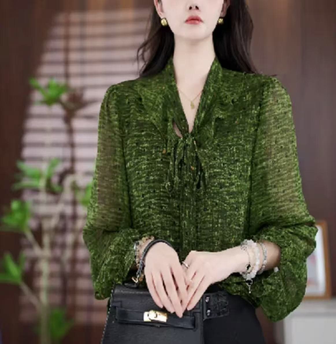 2026 봄 여름 윤진 실크 프린트 셔츠 상세 이미지 1