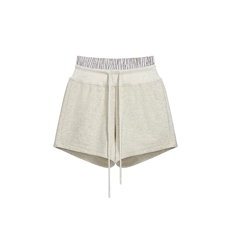실사 2026 가을 새로운 느긋한 핫걸 세련된 오프숄더 후드티 맨위 여성 패치워크 색상 짧은 바지 투피스 슈트 상세 이미지 96