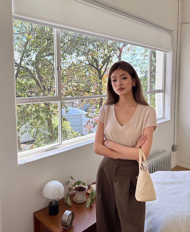 실사 2026 가을 새로운 커피 정장 와이드 레그 팬츠 하이웨이스트 캐주얼 바지 루즈핏 바닥 청소 품격 긴 바지 조류 소녀 상세 이미지 18