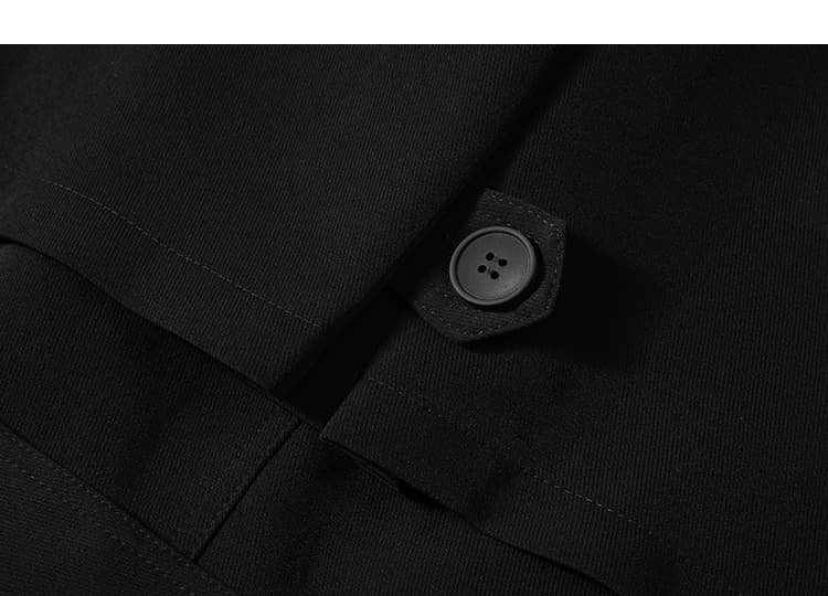 실사 20226 가을 새로운 검정색 품격 코트 중간 길이 루즈핏 다용도 레이스업 바람막이 여성 코트 트렌디 상세 이미지 52