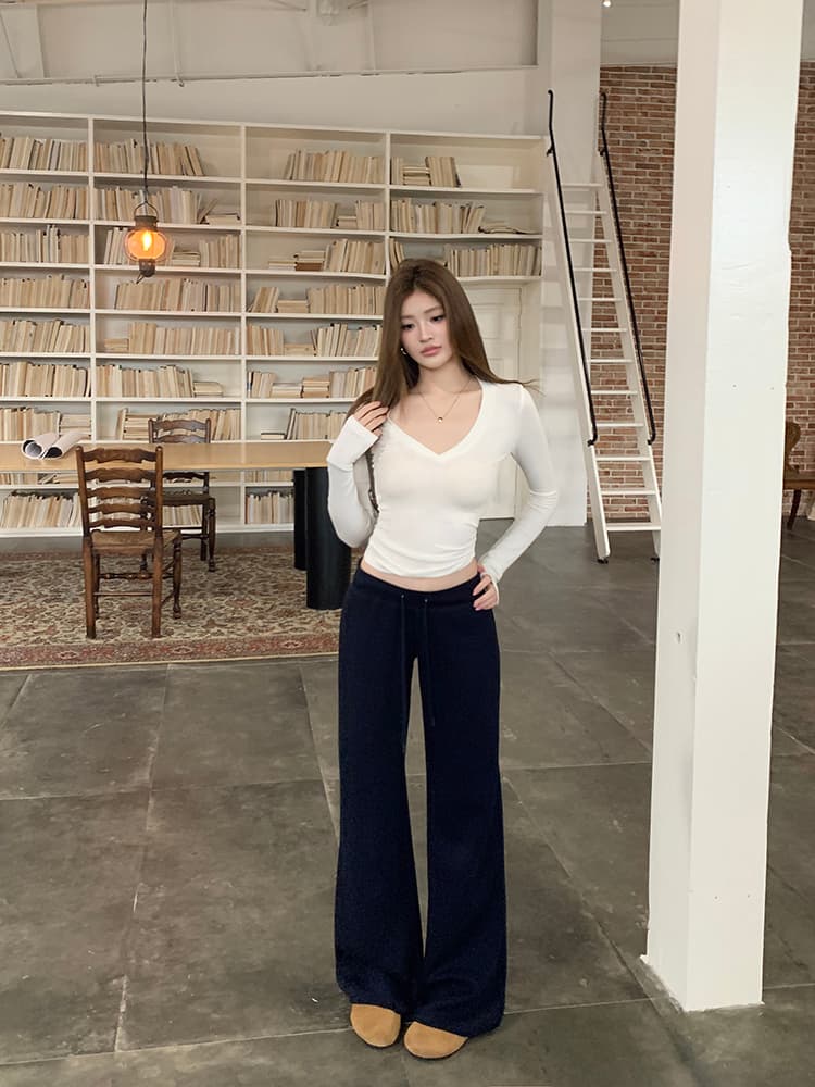 실사 2026 가을 새로운 굴곡 하느님 바지 핑크색 긴 바지 스트레이트 와이드 레그 팬츠 도루 가을 센스 루즈핏 캐주얼 바지 여성 상세 이미지 23
