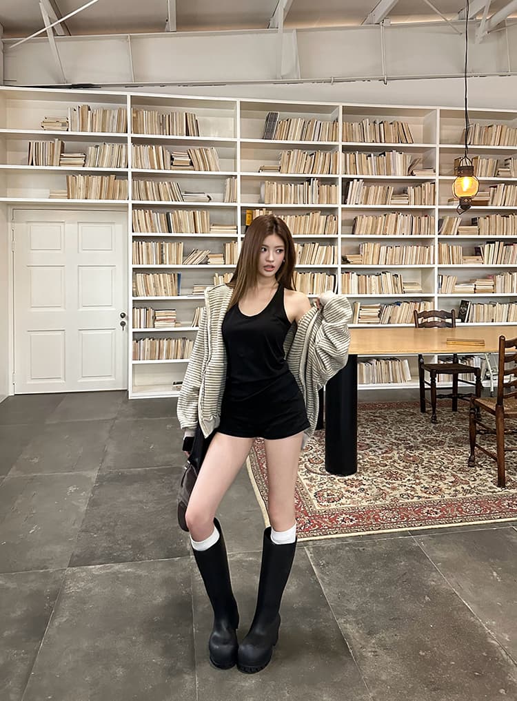 실사 2026 가을 새로운 아메리칸 레트로 스트라이프 후드티 여성 코트 느긋한 루즈핏 캐주얼 까마귀 맨위 상세 이미지 71