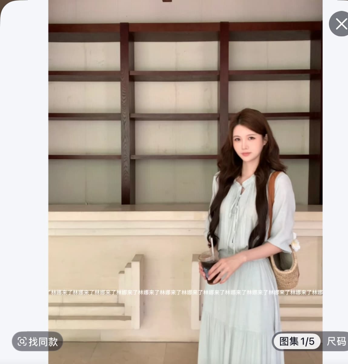 면 소재 느긋한 감기 세트 루즈핏 슬림해 보이는 디스플레이 높음 셔츠 하이웨이스트 반신 스커트 두 조각 여성 세트 상세 이미지 1