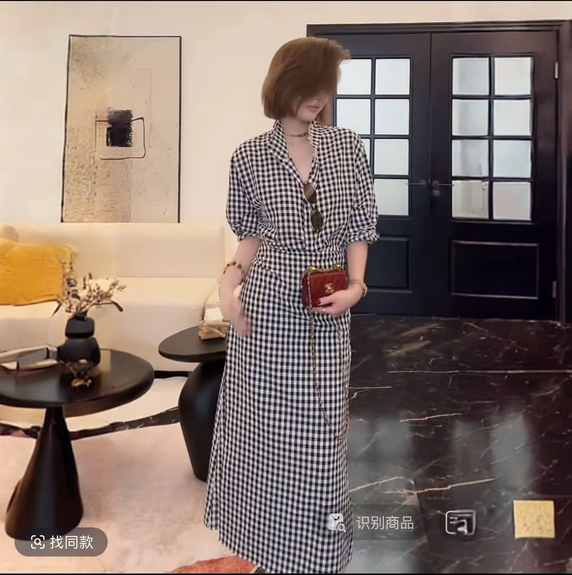 yijin 오리지널 빛 럭셔리 디자이너 섹션 스타일 셔츠 드레스 이미지 3