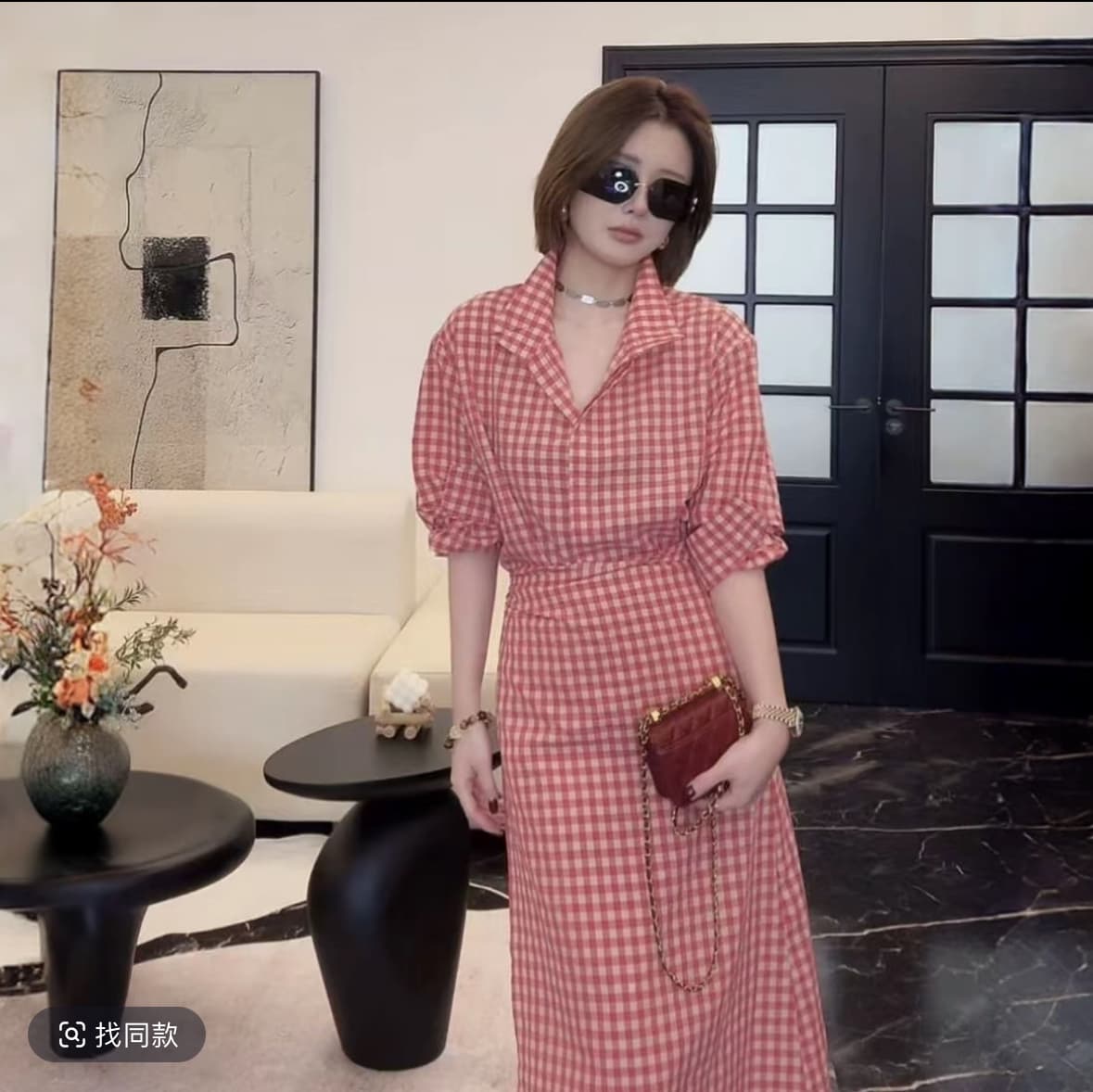 yijin 오리지널 빛 럭셔리 디자이너 섹션 스타일 셔츠 드레스 이미지 2