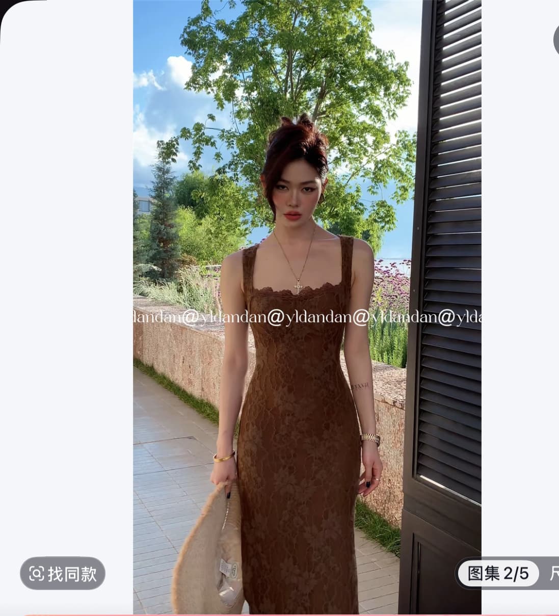 yldandan Zhu 리 프랑스식 섹시함 순수한 욕망 바람 레이스 슬립 허리 수축 몸매 가꾸기 타이트 스커트 여름 드레스 상세 이미지 2